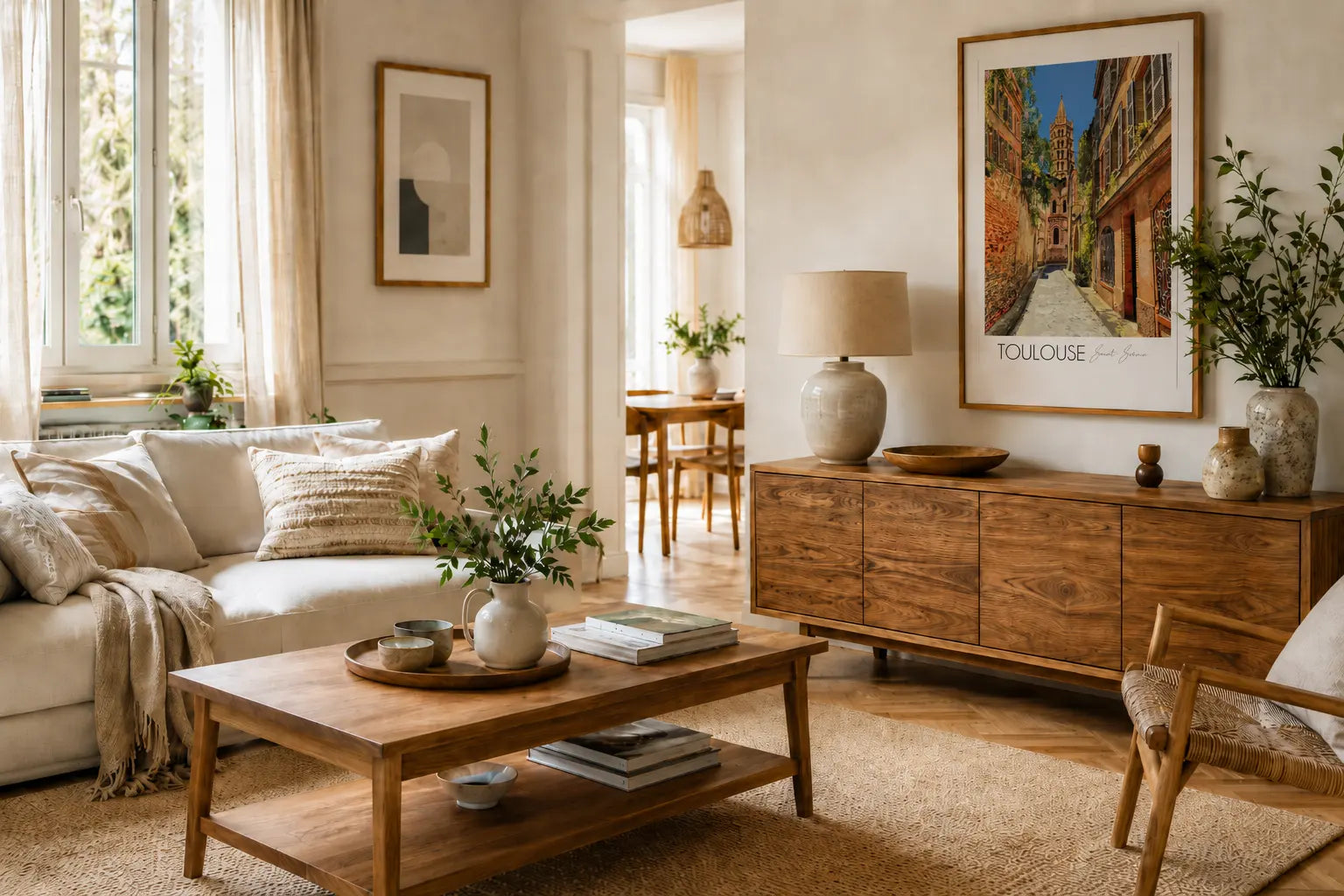 meubles en teck dans une decoration interieure