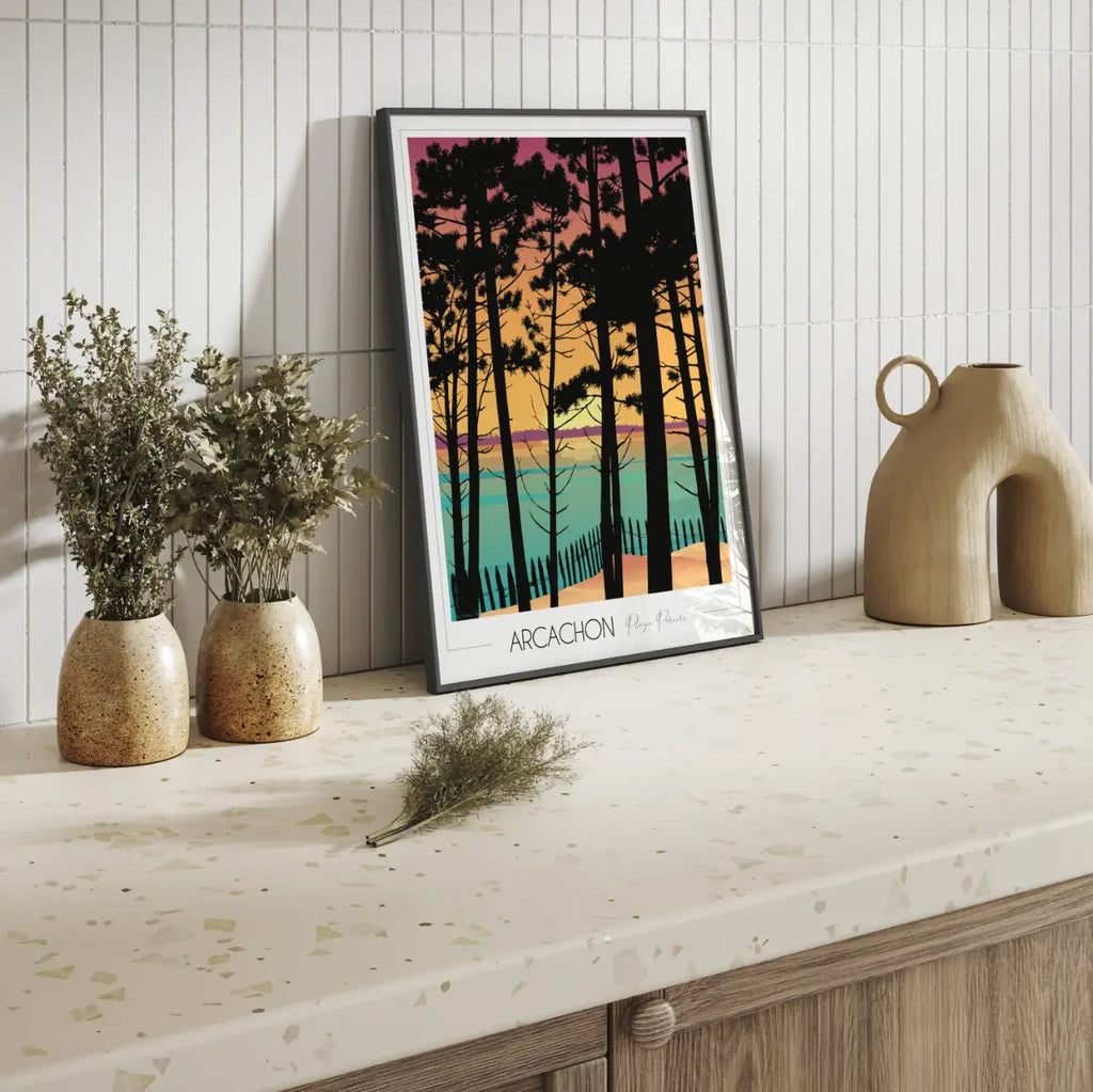 Affiche Arcachon Plage Pereire