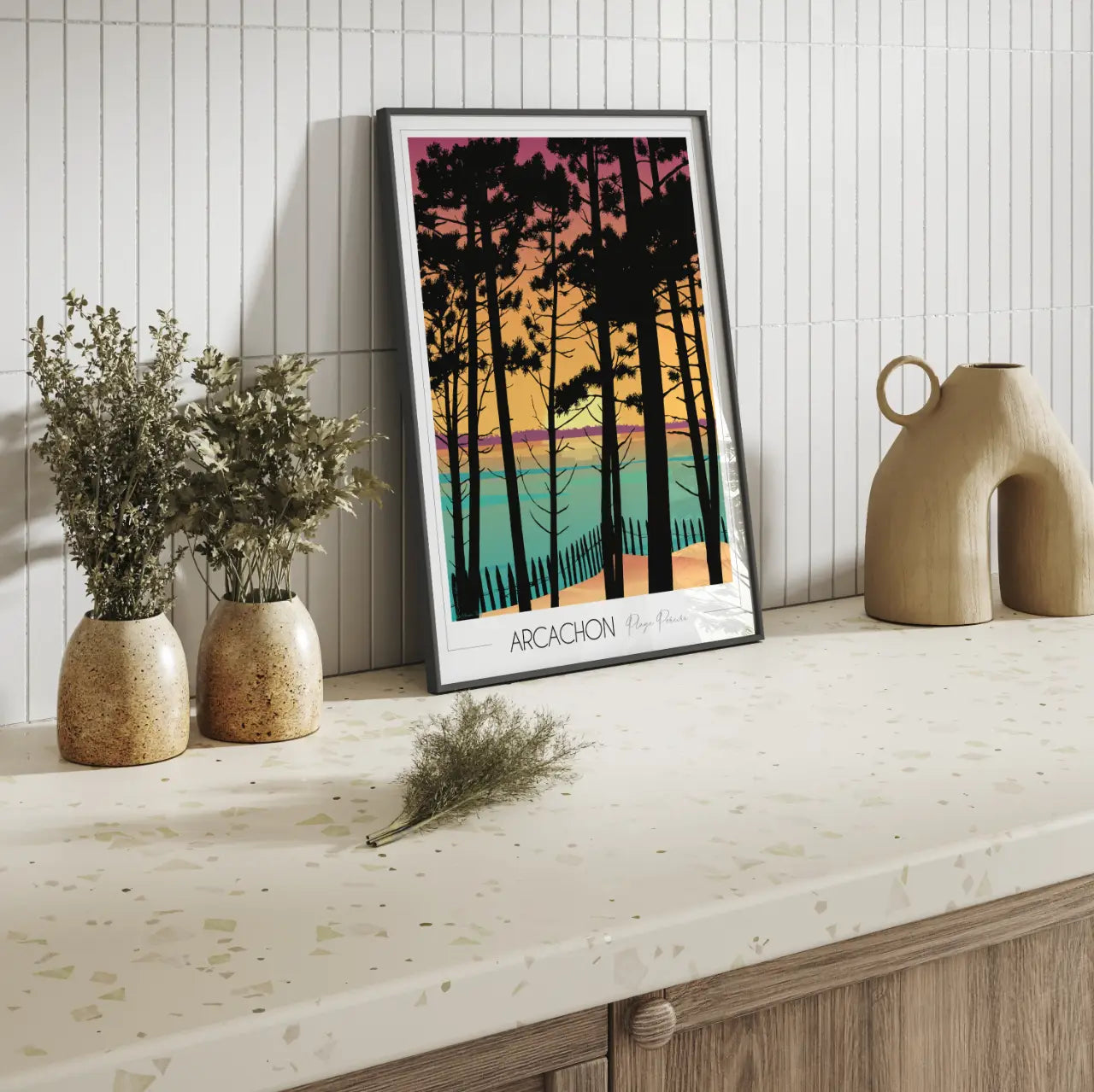 Affiche Arcachon Plage Pereire