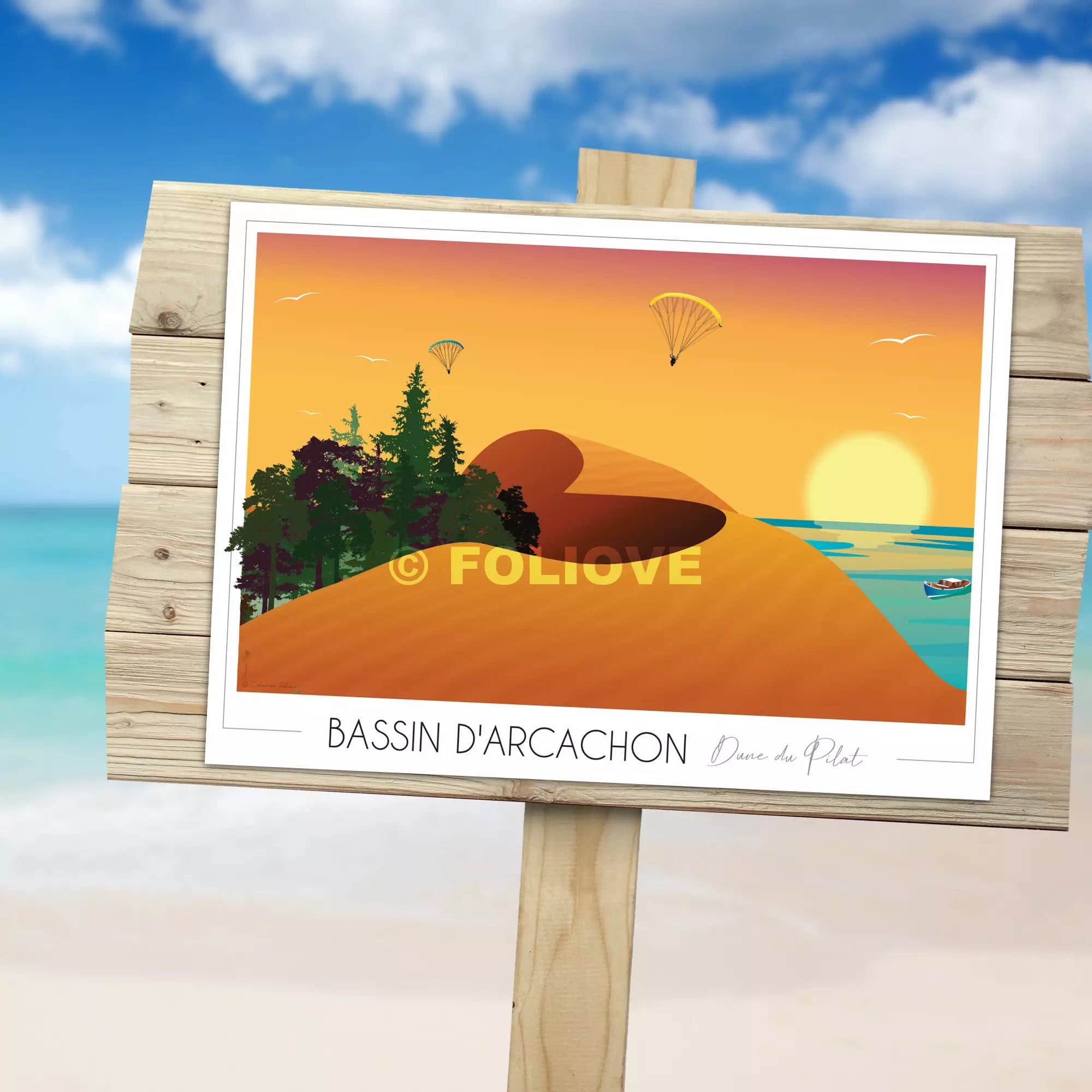 Affiche Dune du Pilat - Bassin d'Arcachon