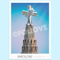 Affiche Barcelone Sagrada Familia Tour de Jésus