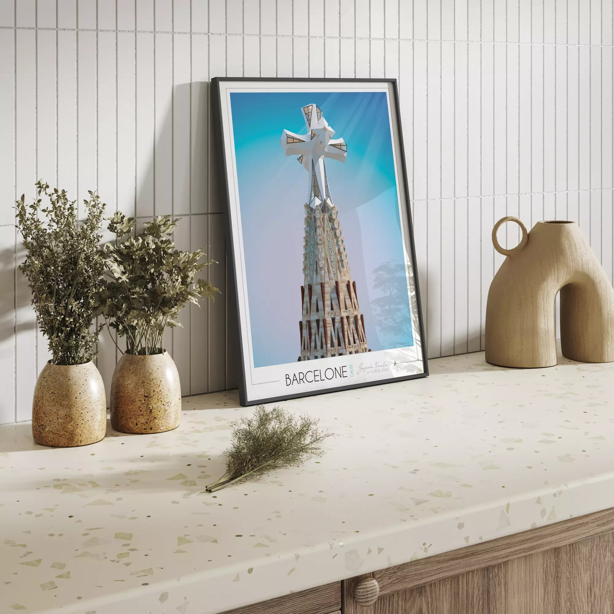 Affiche Barcelone Sagrada Familia Tour de Jésus