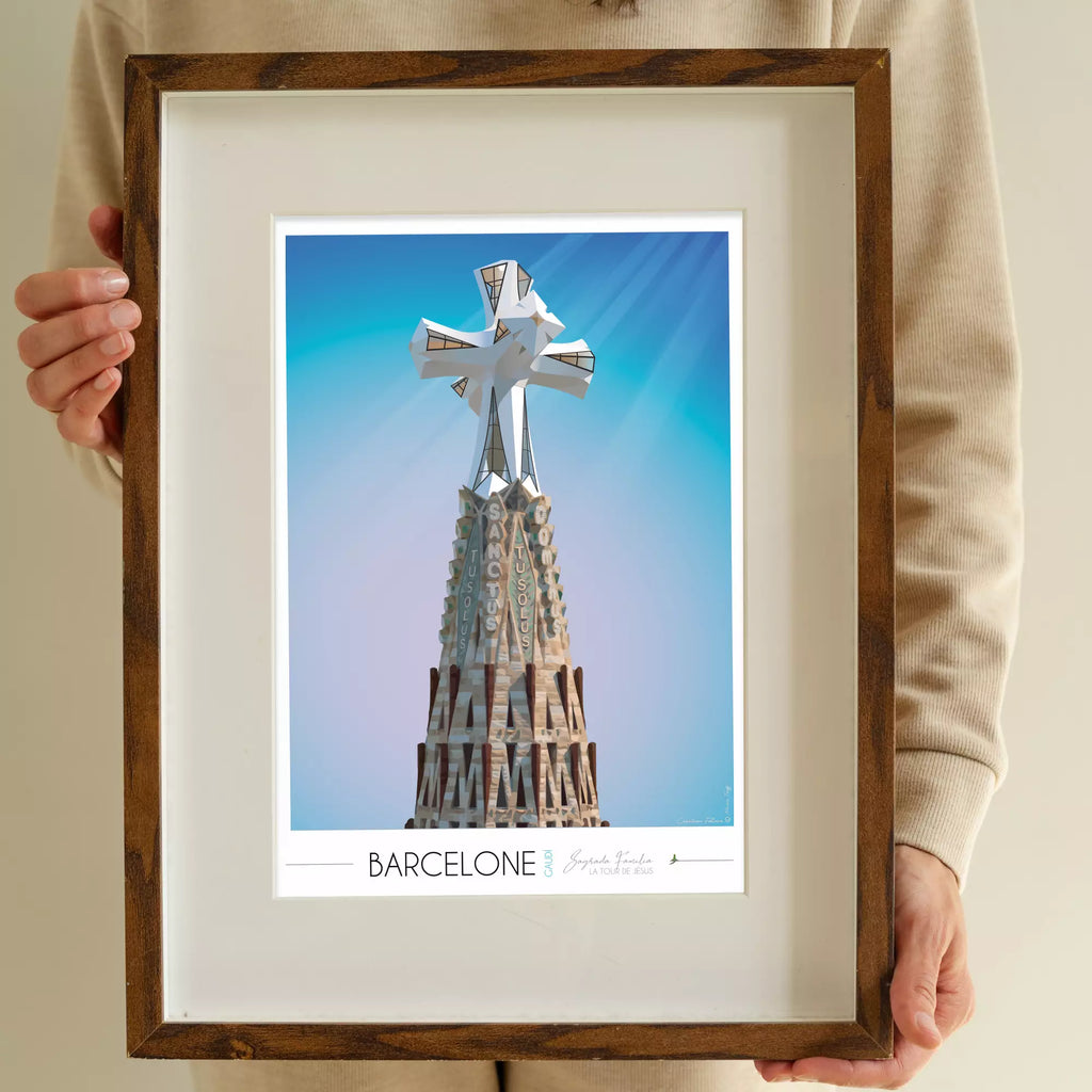 Affiche Barcelone Sagrada Familia Tour de Jésus