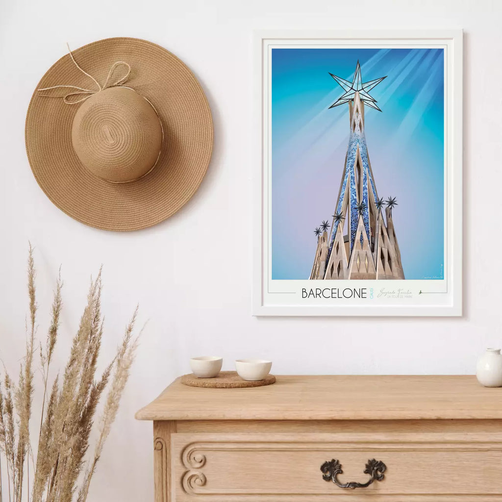 Affiche Barcelone Sagrada Familia Tour de Marie