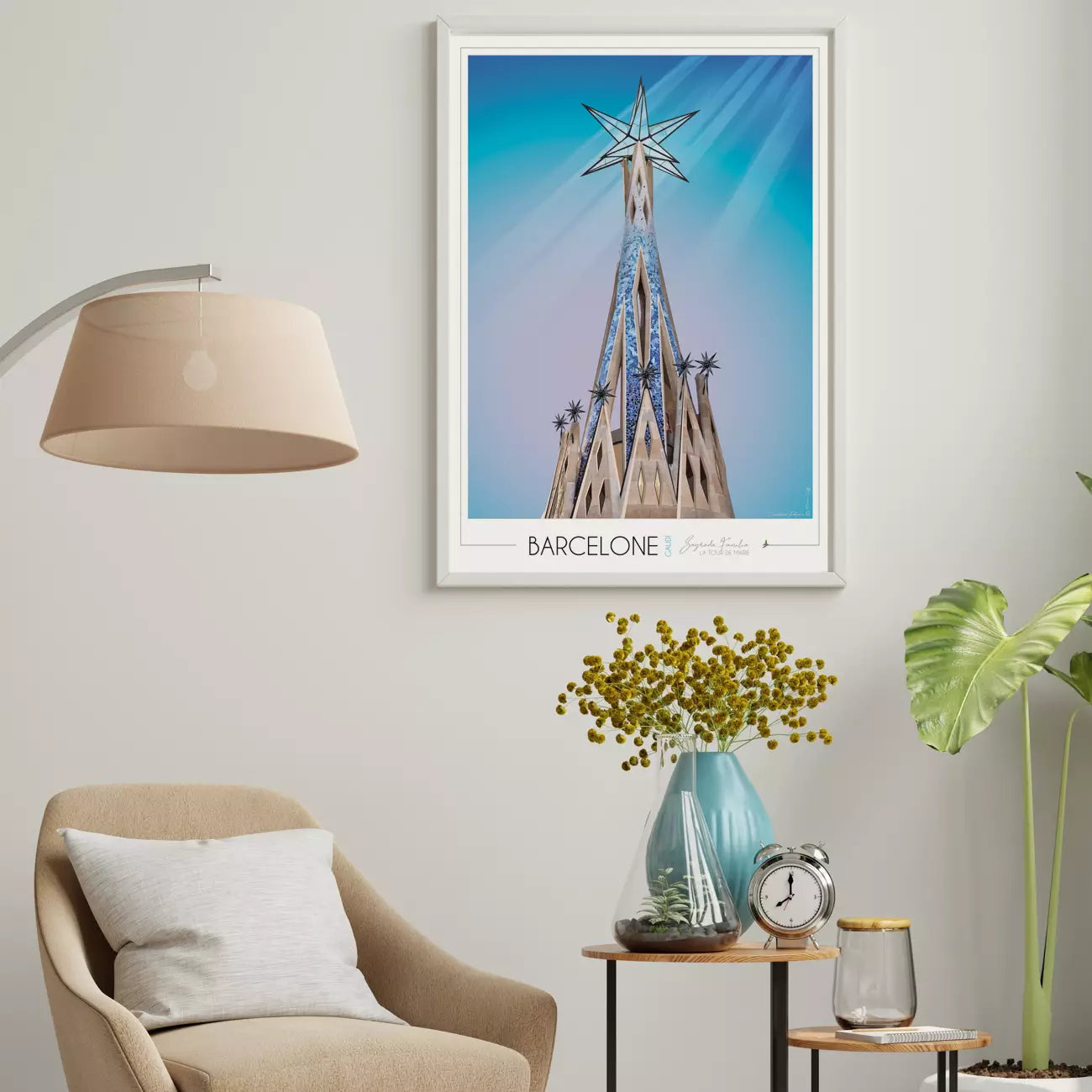 Affiche Barcelone Sagrada Familia Tour de Marie