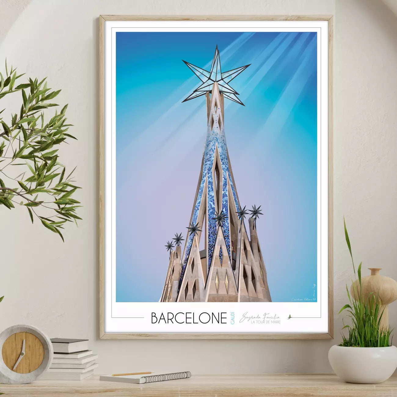 Affiche Barcelone Sagrada Familia Tour de Marie