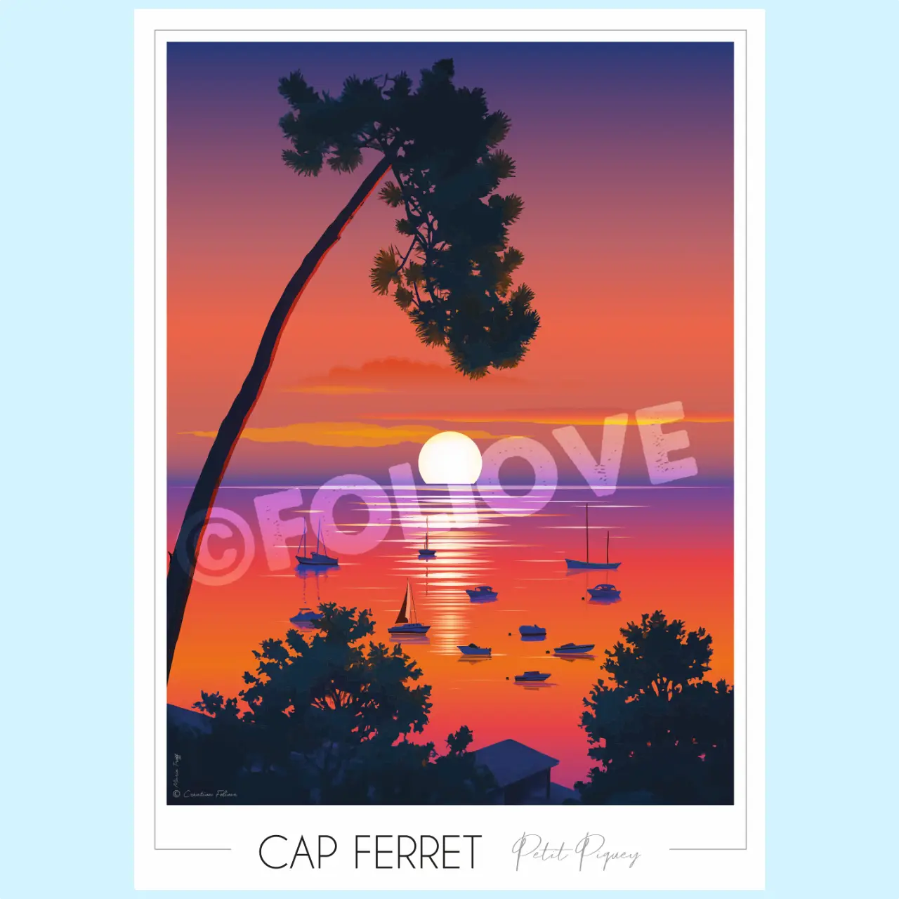 Affiche Cap Ferret Petit Piquey