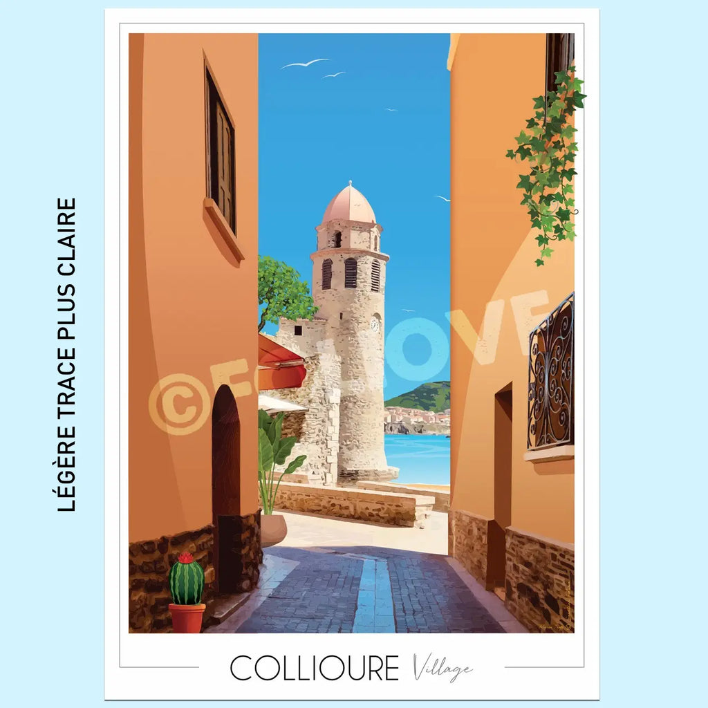Affiche Collioure Clocher (édition imparfaite 50x70 cm)