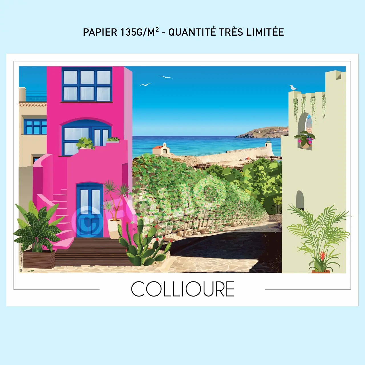 Affiche Collioure Quartier du Mouré 50x70 cm | 135g