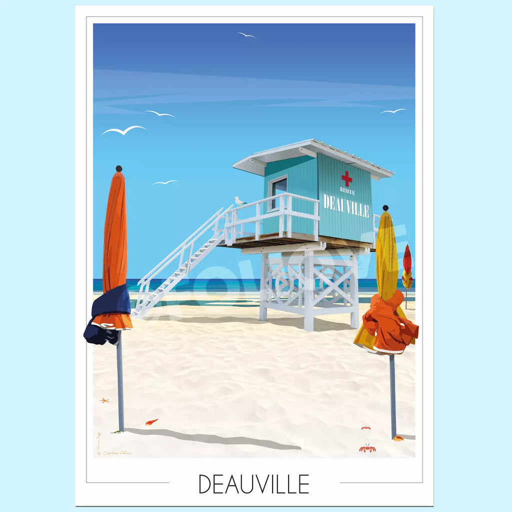 Affiche Deauville Plage