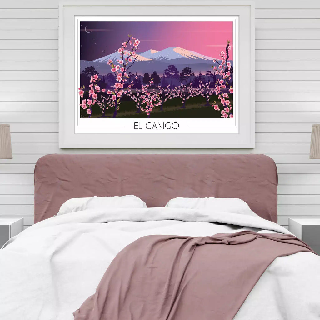 Affiche Canigou Pêchers en fleurs