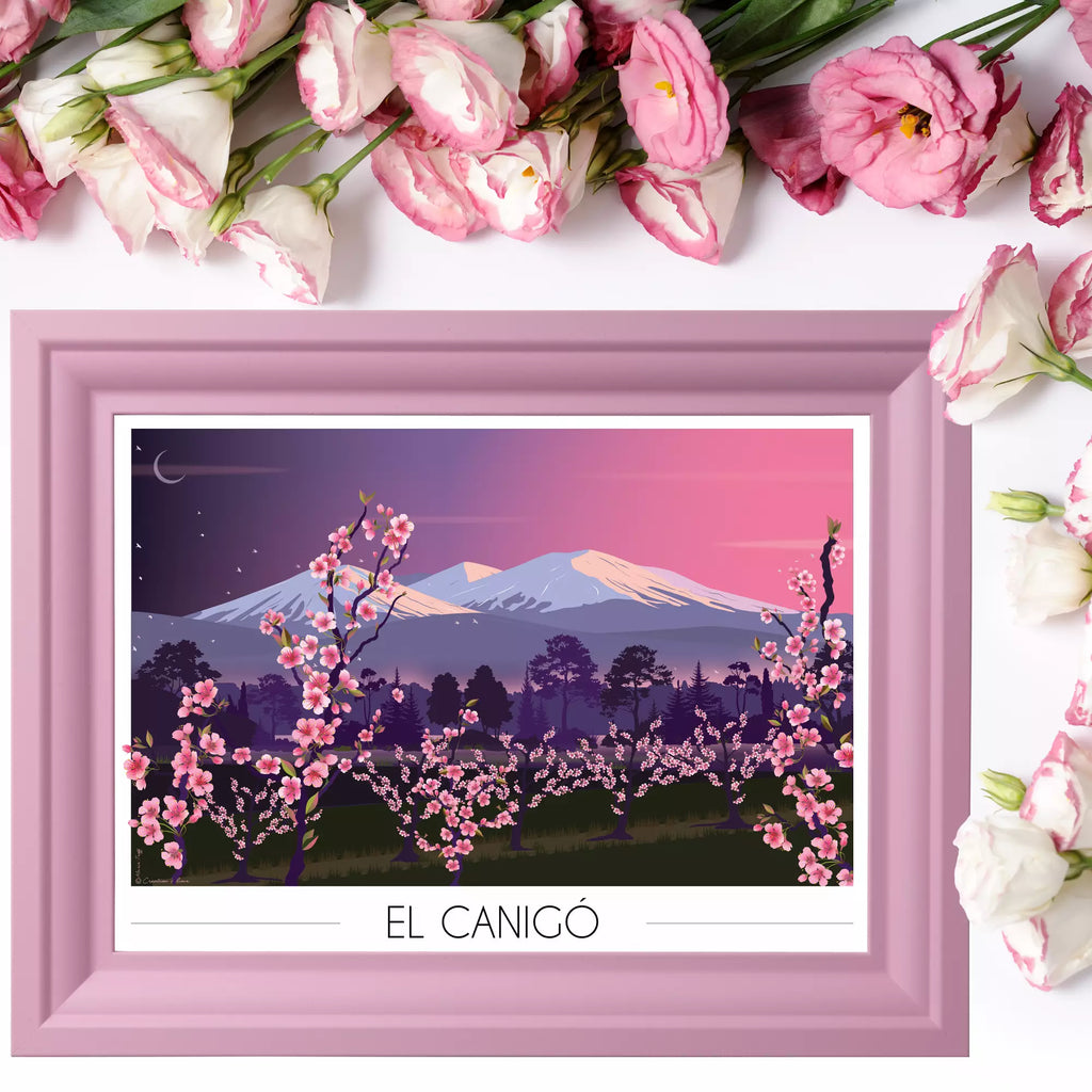 Affiche Canigou Pêchers en fleurs
