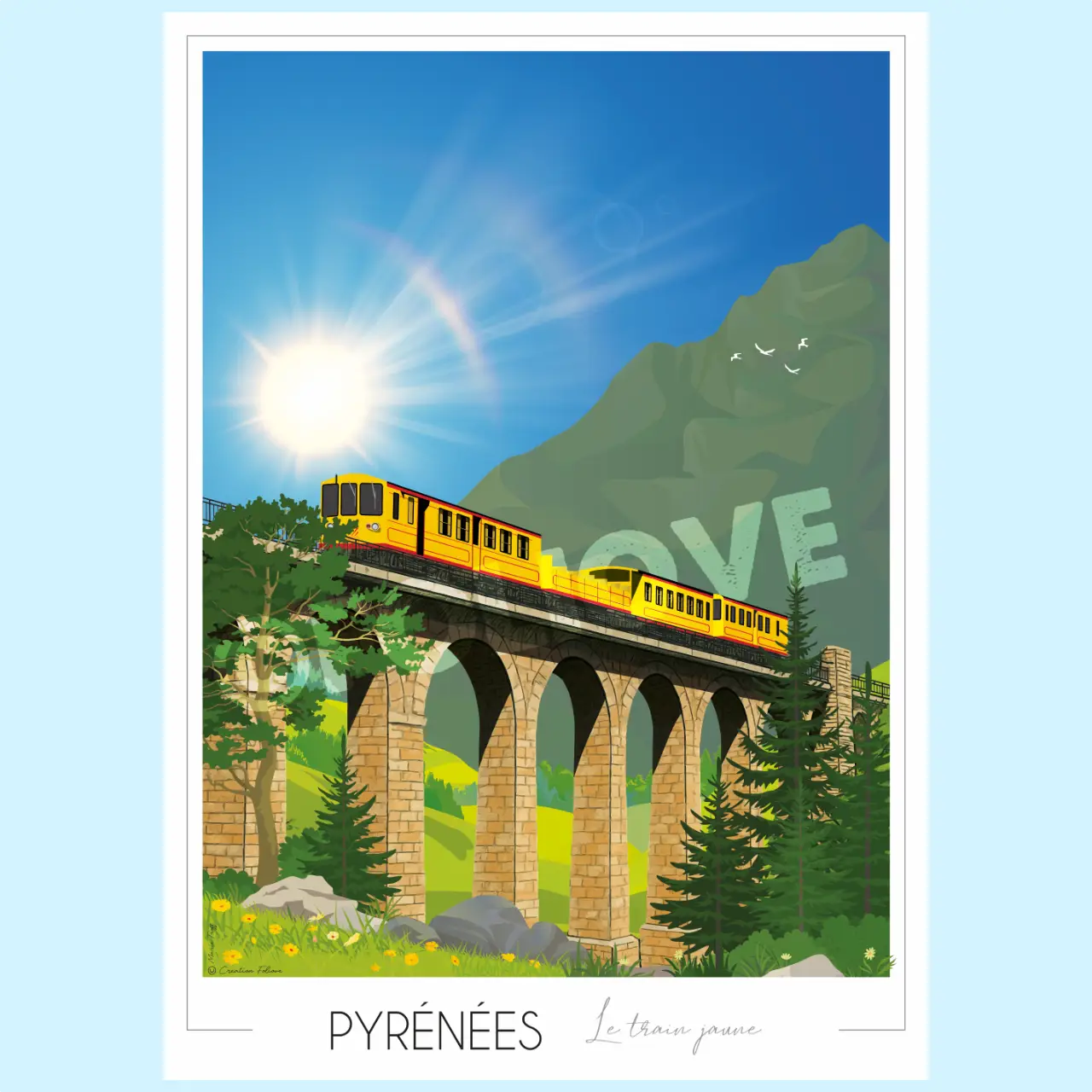 Affiche Train Jaune - Pont Séjourné