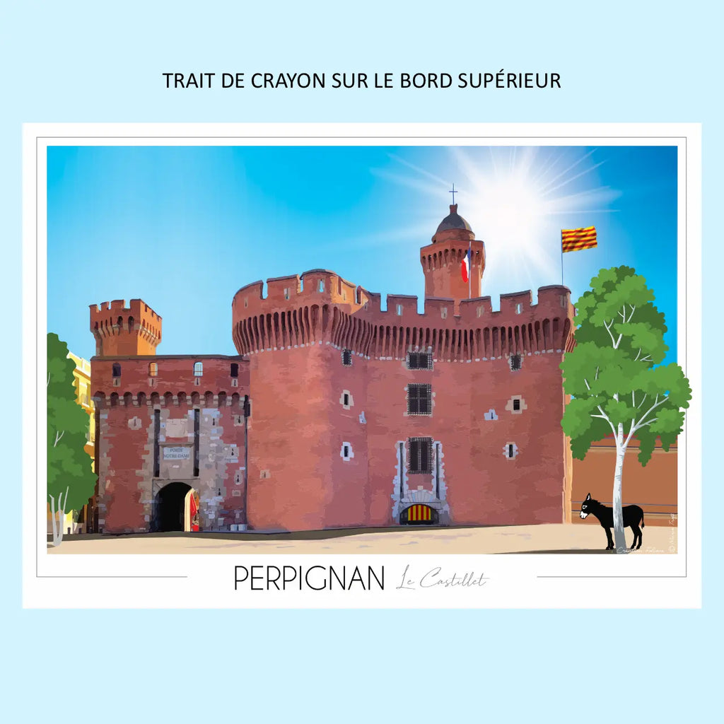 Affiche Perpignan Castillet | Imparfaite 50x70 cm