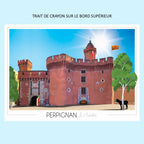 Affiche Perpignan Castillet | Imparfaite 50x70 cm