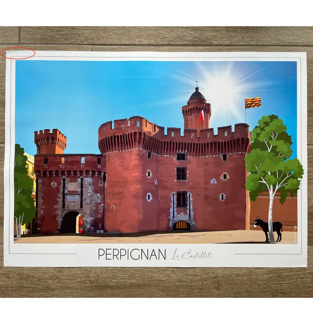 Affiche Perpignan Castillet | Imparfaite 50x70 cm