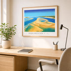 Décoration marine pour bureau avec le bassin d'arcachon mis en cadre