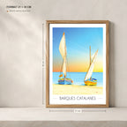 Barques Catalanes en poster A4 dans un cadre 21x30 cm