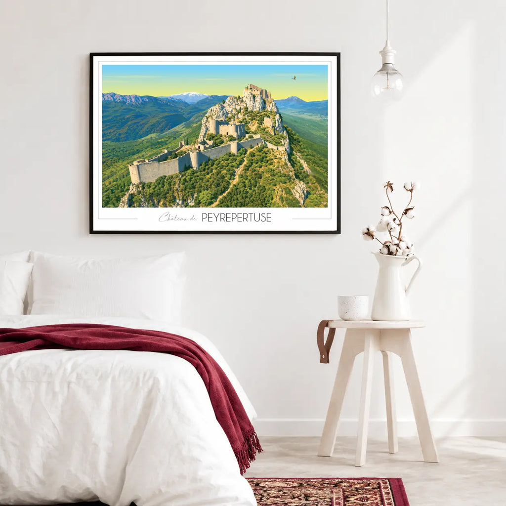 Décoration murale Chambre scandinave avec château de Peyrepertuse