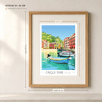 Affiche Italie Cinque Terre A3 dans un cadre 40x50 cm