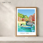 Affiche Italie Cinque Terre A4 dans un cadre 21x30 cm