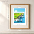 Poster A3 d'étretat dans un cadre bois 40x50 cm