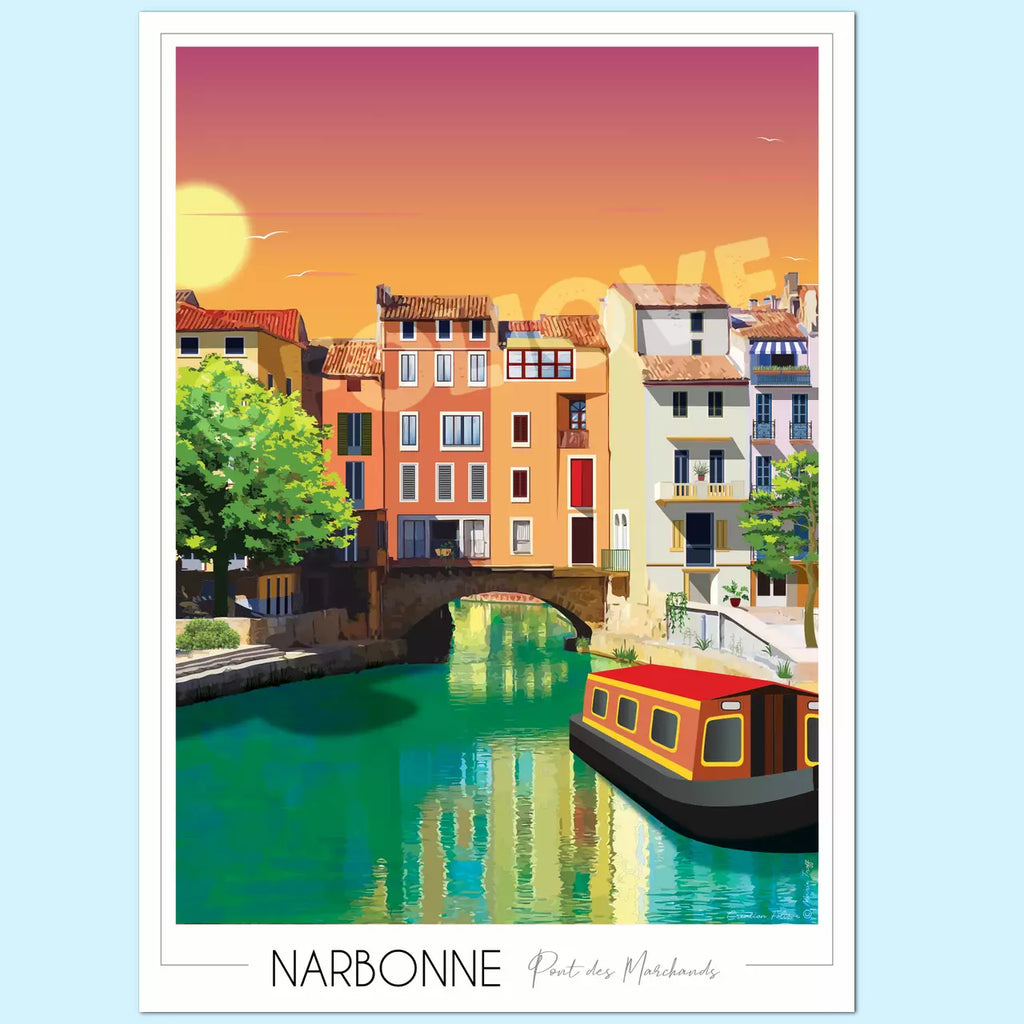 Affiche Narbonne Pont des Marchands