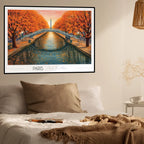 Póster del Canal Saint-Martin de París en una decoración mural para dormitorio