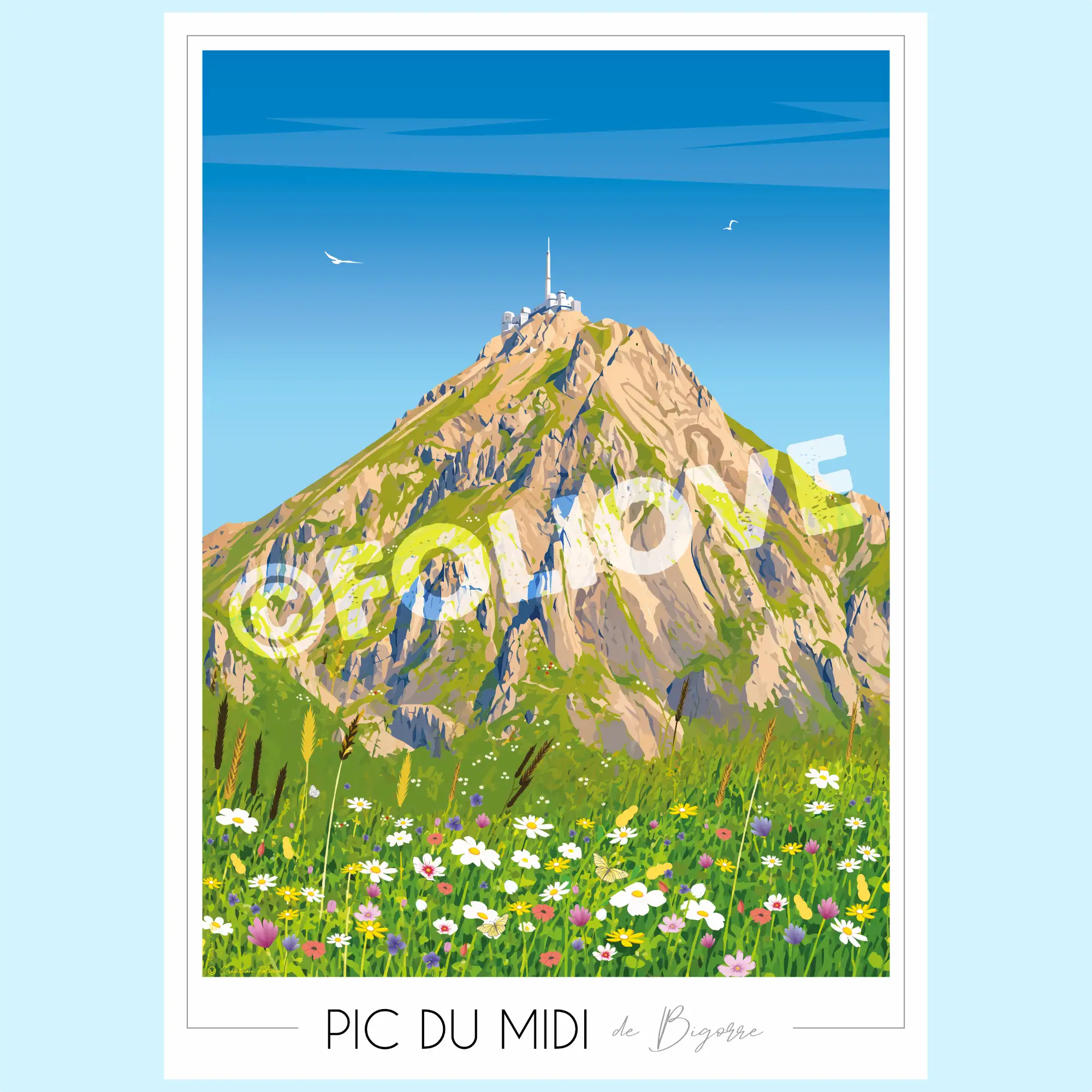 Illustration du Pic du Midi de Bigorre en été 