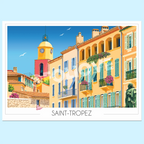 Affiche illustrée de Saint Tropez Made in France