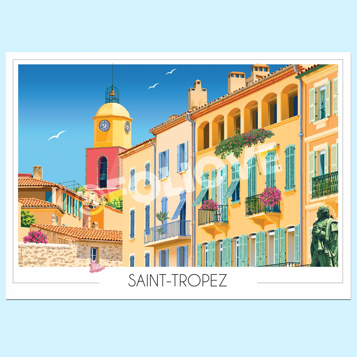 Affiche illustrée de Saint Tropez Made in France