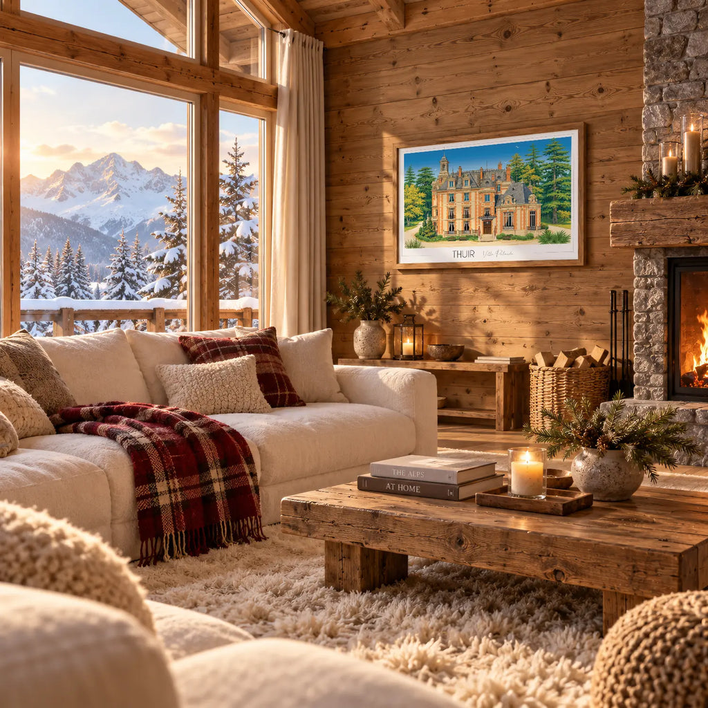Décoration chaleureuse de Thuir dans un chalet de montagne