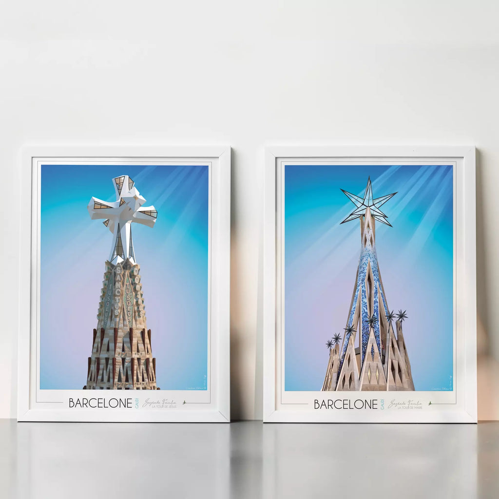 Affiche Barcelone Sagrada Familia Tour de Jésus