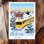 Affiche Pyrénées Train Jaune - Bolquère
