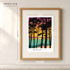 Plage Pereire sur le Bassin d'arcachon en affiche A3 dans un cadre 40x50 cm