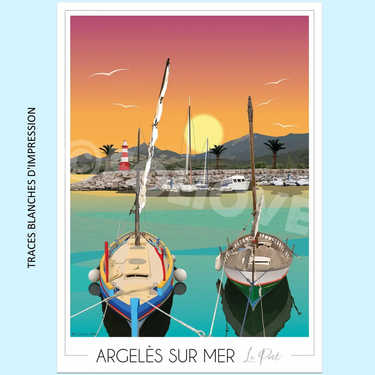 Affiche Argelès sur Mer Port | Imparfaite 50x70 cm