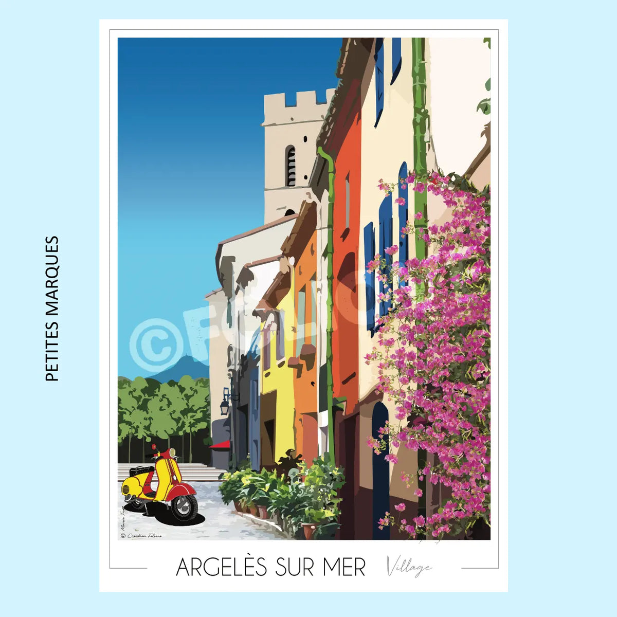 Affiche Argelès sur Mer village | Imparfaite 50x70 cm
