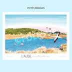 Affiche Aude et ses flamants roses | Imparfaite 30x42 cm