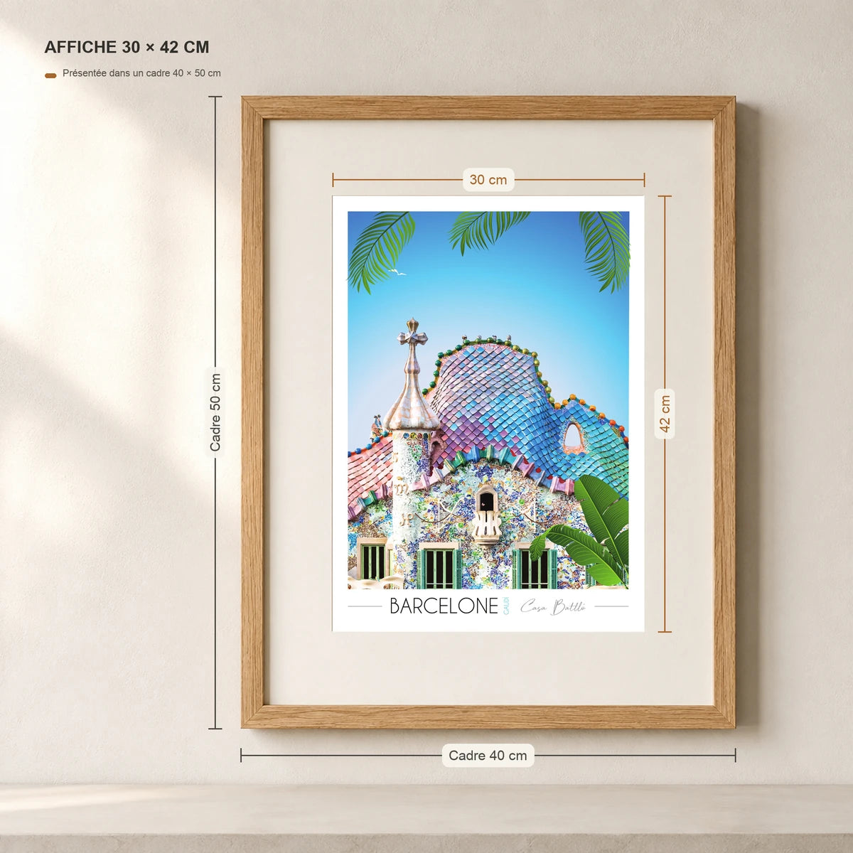 poster Barcelone Casa Battlo A3 dans un cadre 40x50 cm