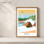 Phare de Biarritz A4 en affiche dans un cadre 21x30 cm