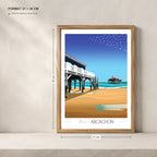 Cabanes tchanquées Arcachon A4 en affiche dans un cadre 21x30 cm