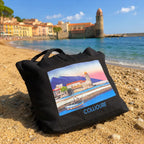 Sac de plage Collioure. Cabas grand format artisanal
