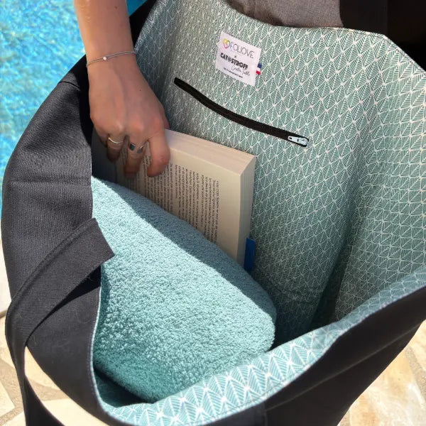Doublure intérieure 100% coton du cabas Collioure, certifiée Oeko-Tex