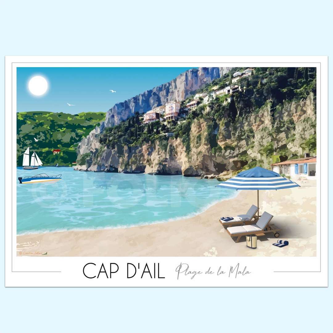 Affiche Cap d'Ail - Réserve de la Mala