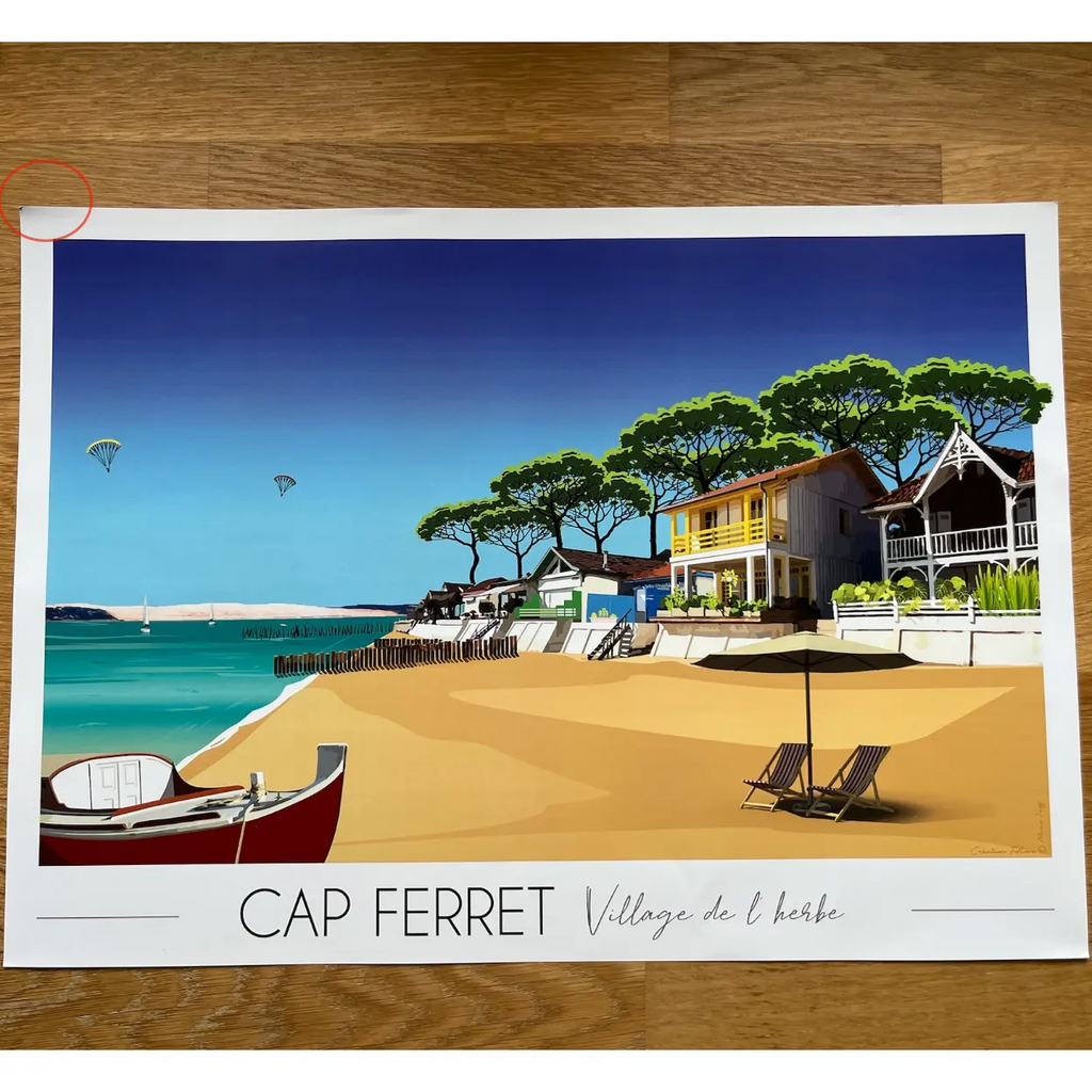 Affiche Cap Ferret Village de l'Herbe | Imparfaite 30x42 cm