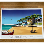 Affiche Cap Ferret Village de l'Herbe | Imparfaite 30x42 cm