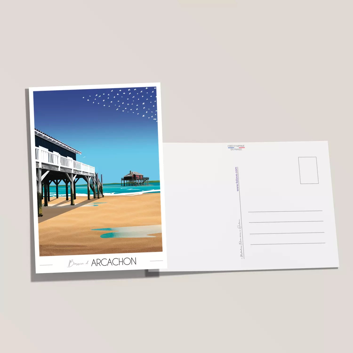 Carte postale Cabanes Tchanquées - Bassin d'Arcachon