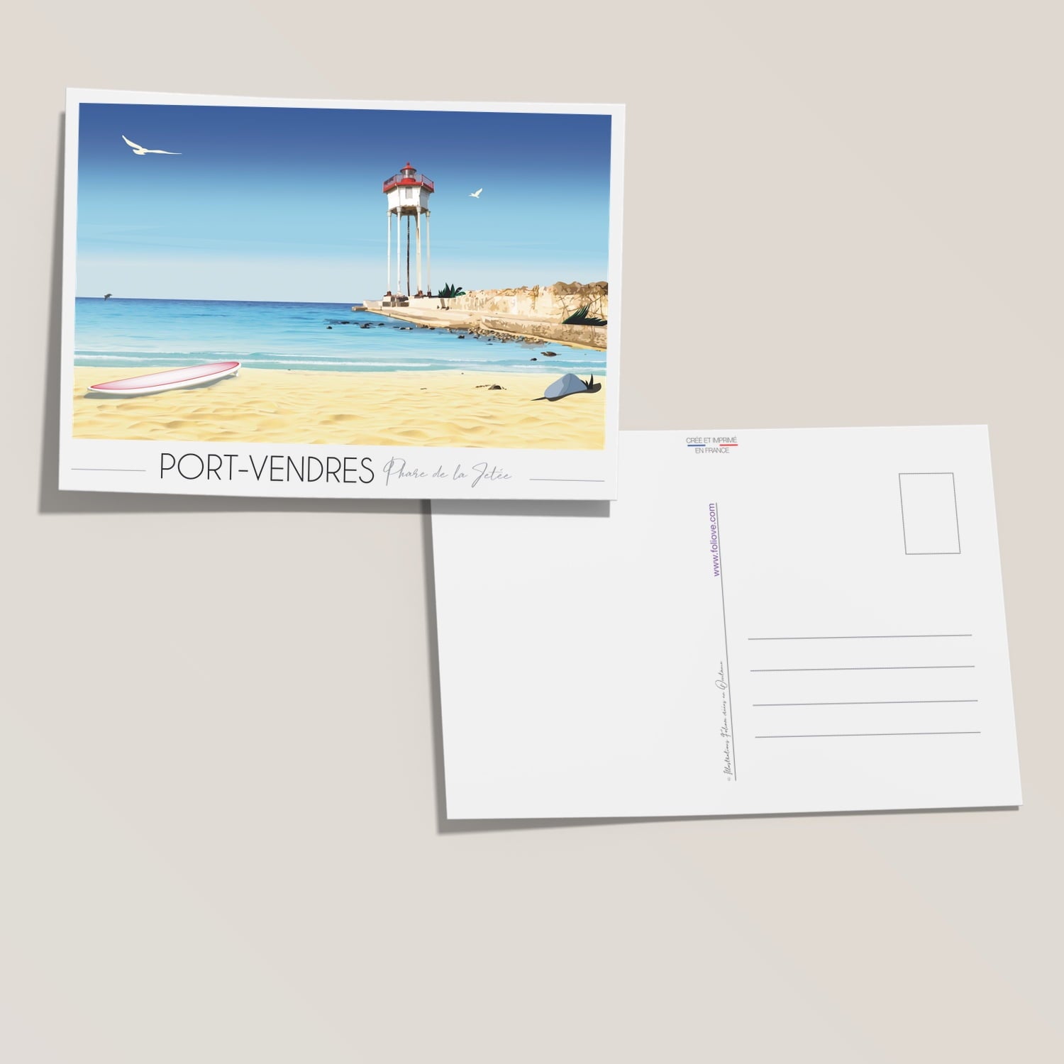 Carte postale Port Vendres - Phare de la Jetée