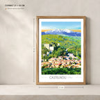 Castelnou Pyrénées Orientales affiche A4 dans un cadre 21x30 cm
