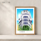 Cerbère Pyrénées Orientales affiche A4 dans un cadre 21x30 cm